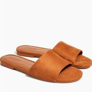 Microsuede Single Strap Slide Sandals -size 7 - color Cedar Wood